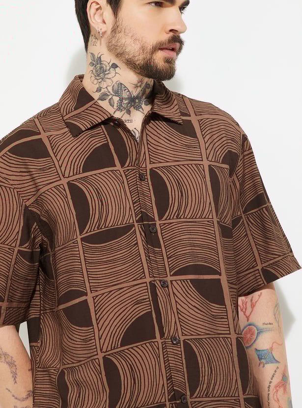 URB_N Men Printed Regular Fit Shirt