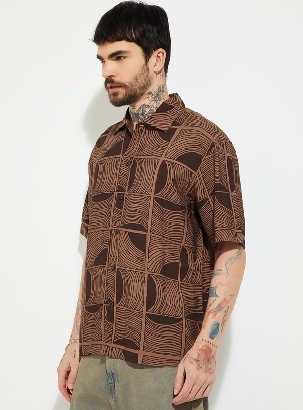 URB_N Men Printed Regular Fit Shirt