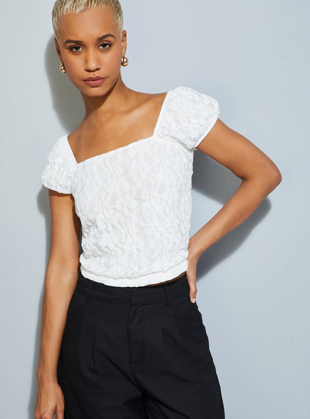 ALAYA F x URB_N Women Lace Crop Top