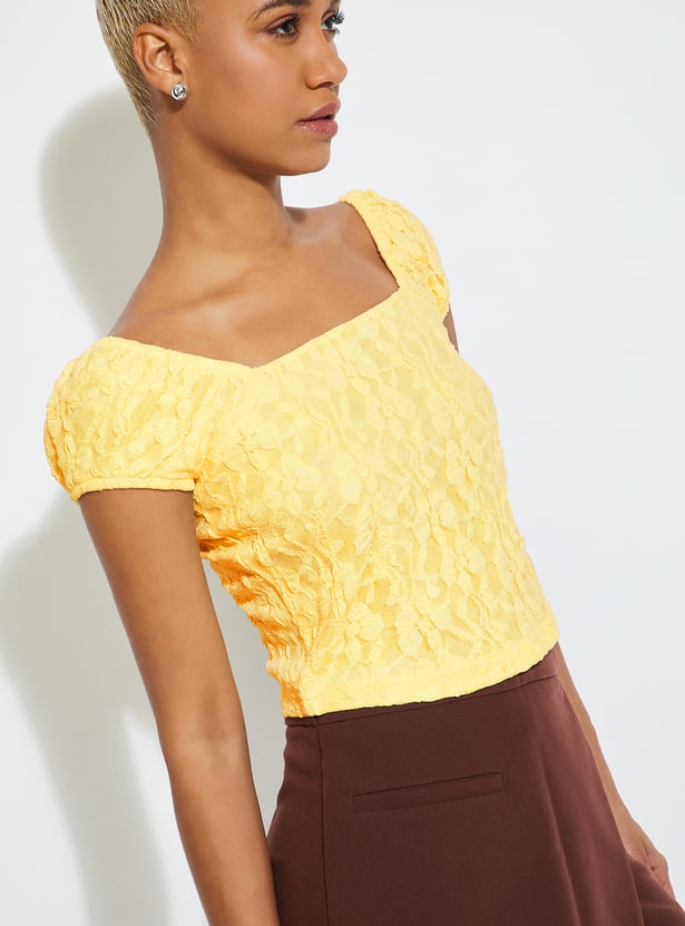 ALAYA F x URB_N Women Lace Crop Top