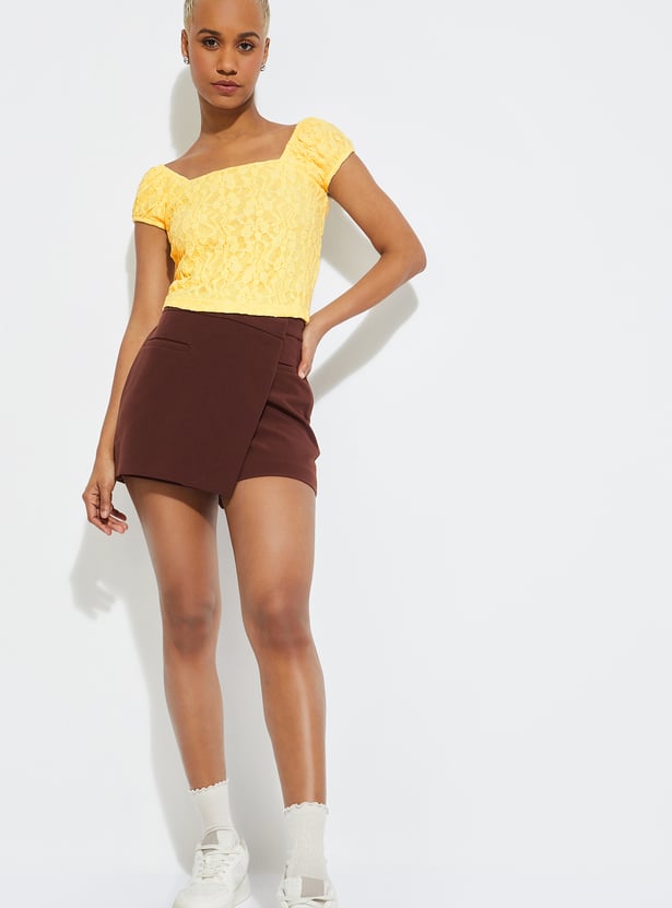 ALAYA F x URB_N Women Lace Crop Top