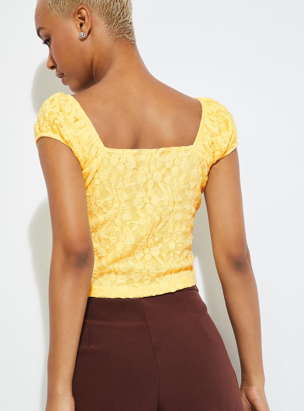 ALAYA F x URB_N Women Lace Crop Top
