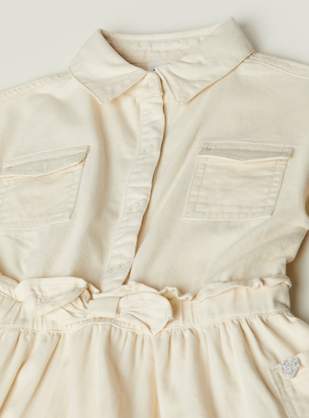 Girls Textured Shirt Dress