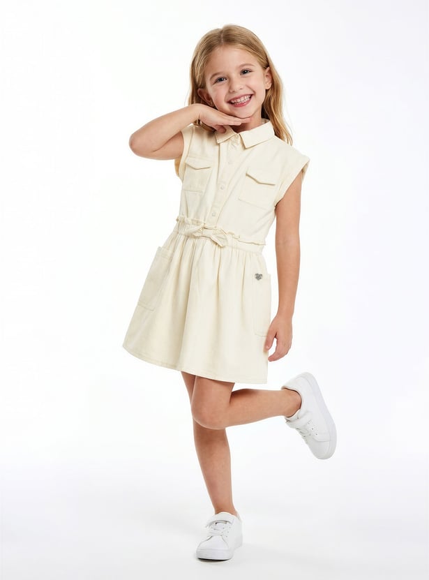 Girls Textured Shirt Dress