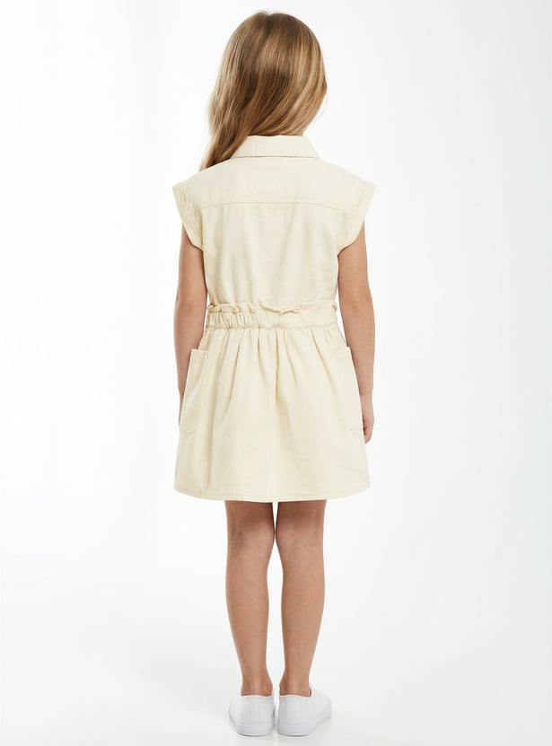 Girls Textured Shirt Dress