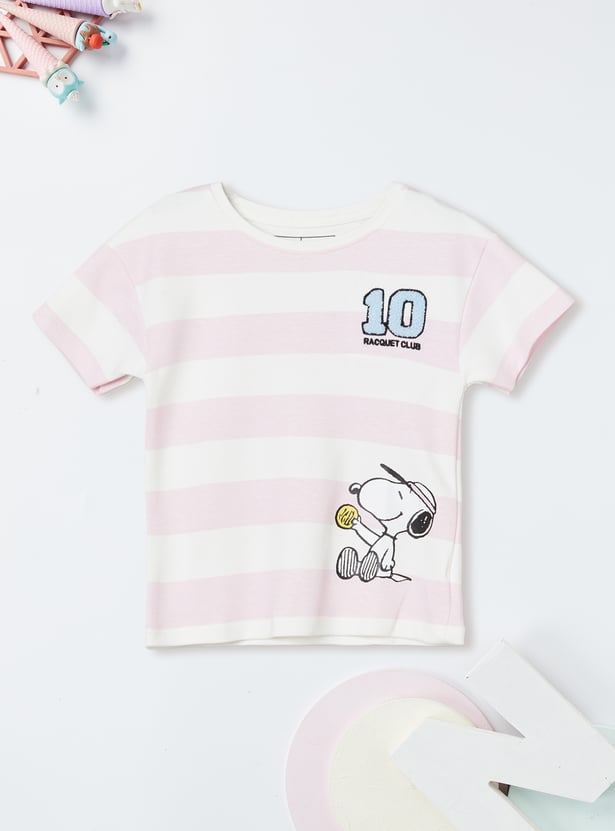 Girls Peanuts Print T-shirt