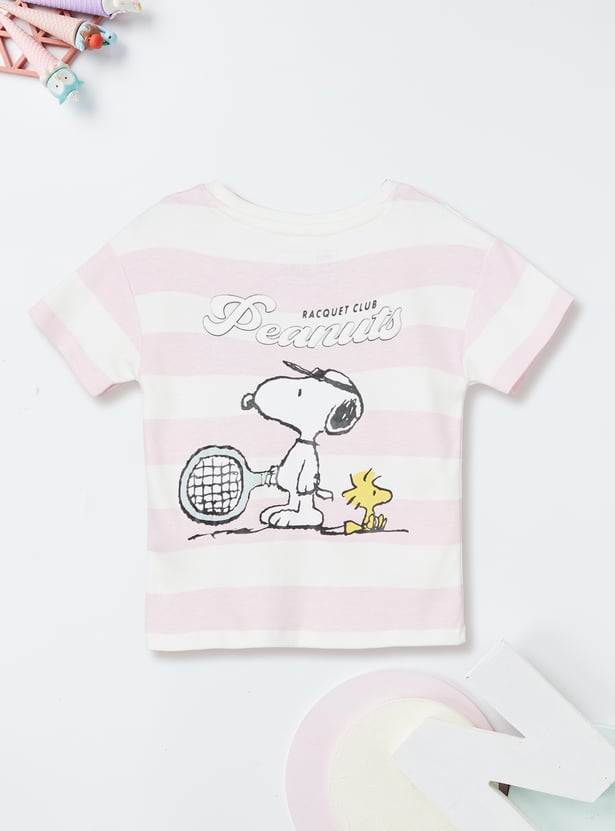 Girls Peanuts Print T-shirt