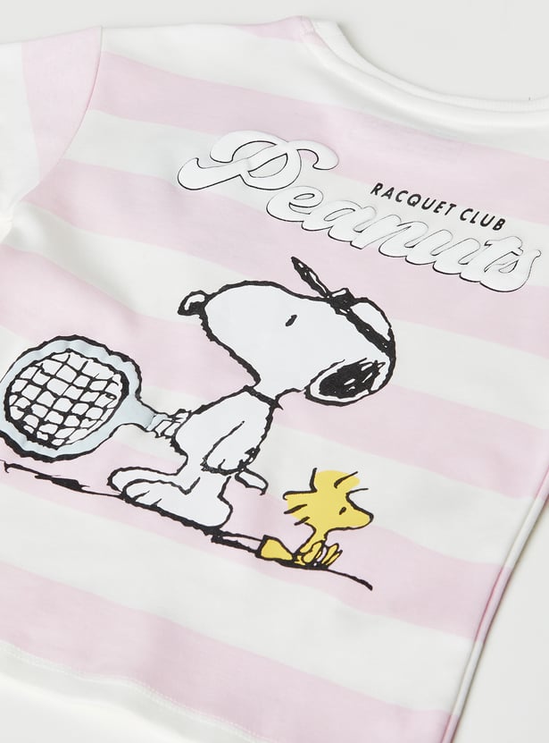 Girls Peanuts Print T-shirt