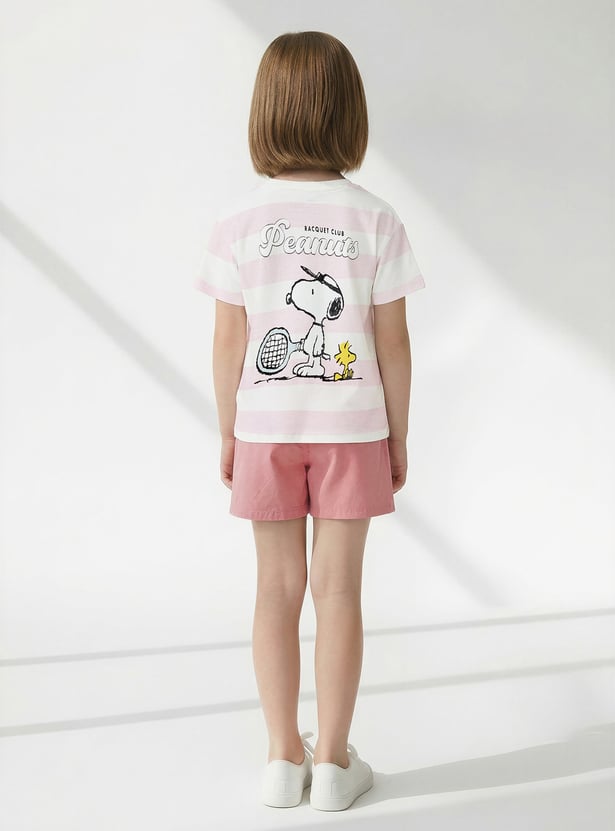 Girls Peanuts Print T-shirt