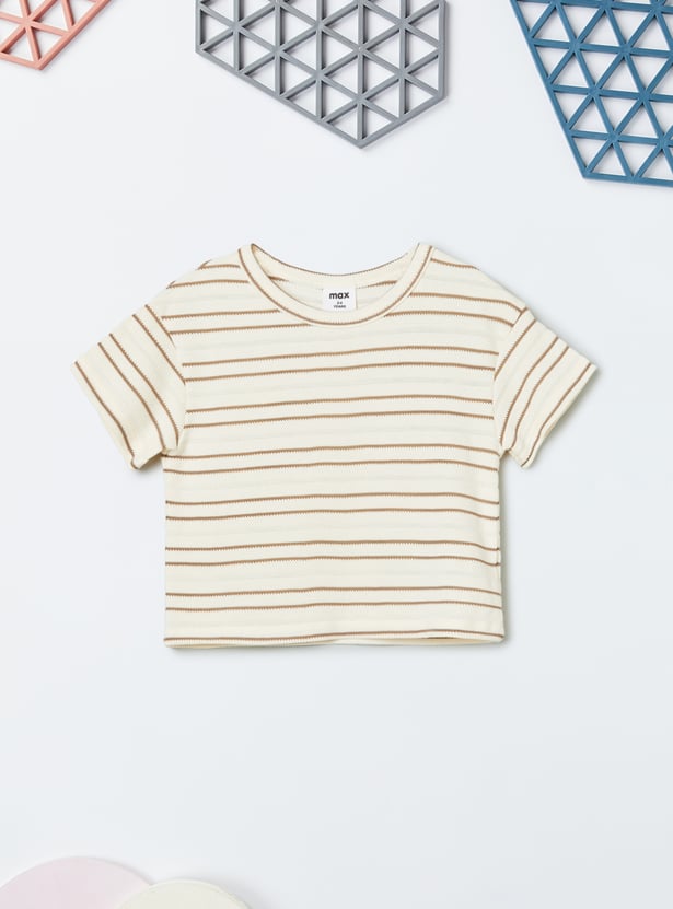 Girls Striped Shorts Set