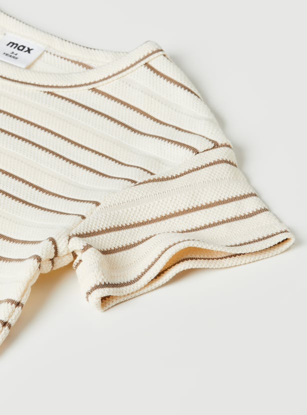 Girls Striped Shorts Set