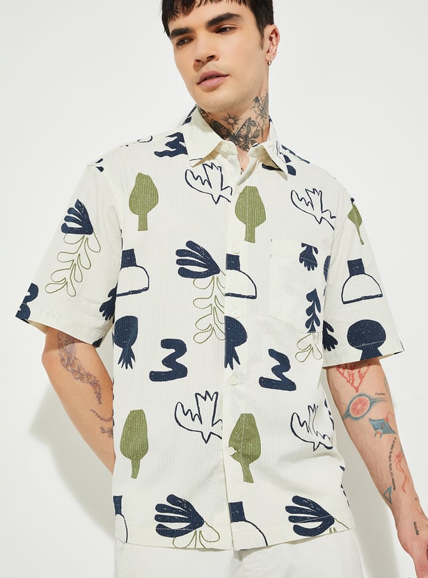 URB_N Men Printed Regular Fit Shirt