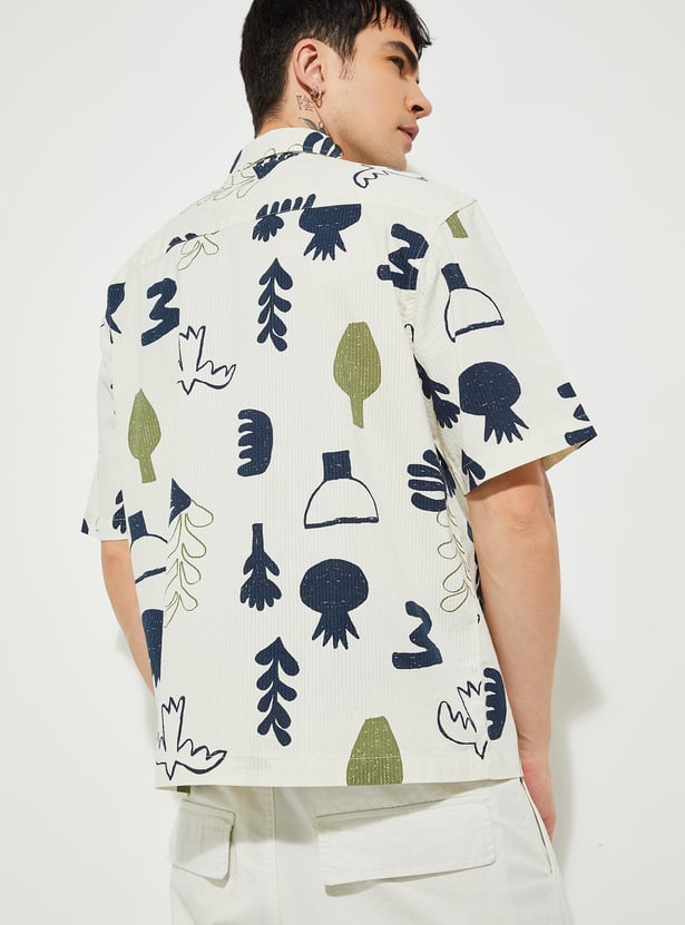 URB_N Men Printed Regular Fit Shirt