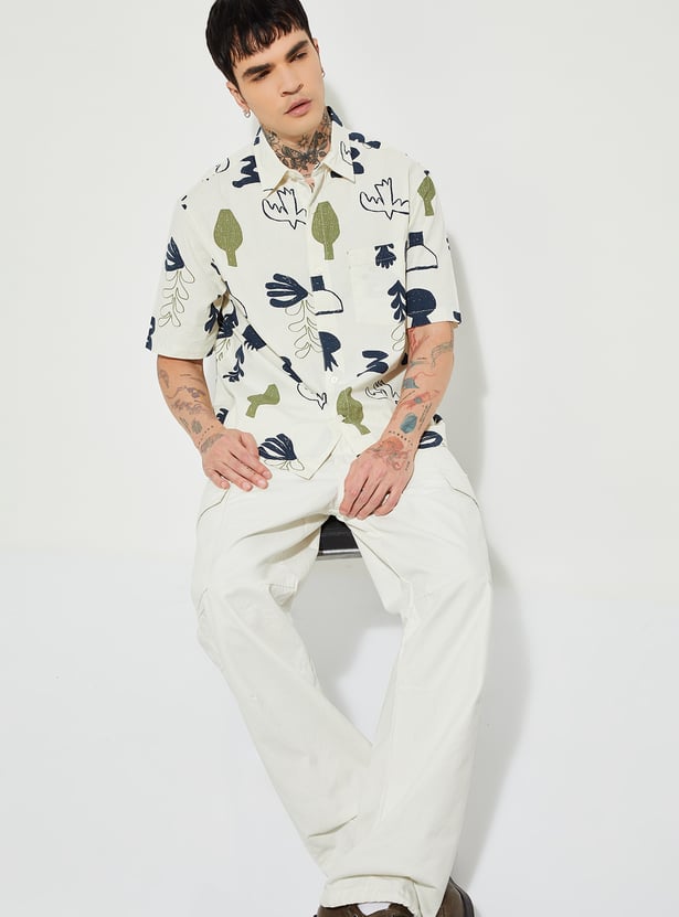 URB_N Men Printed Regular Fit Shirt