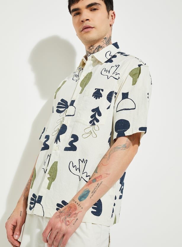 URB_N Men Printed Regular Fit Shirt