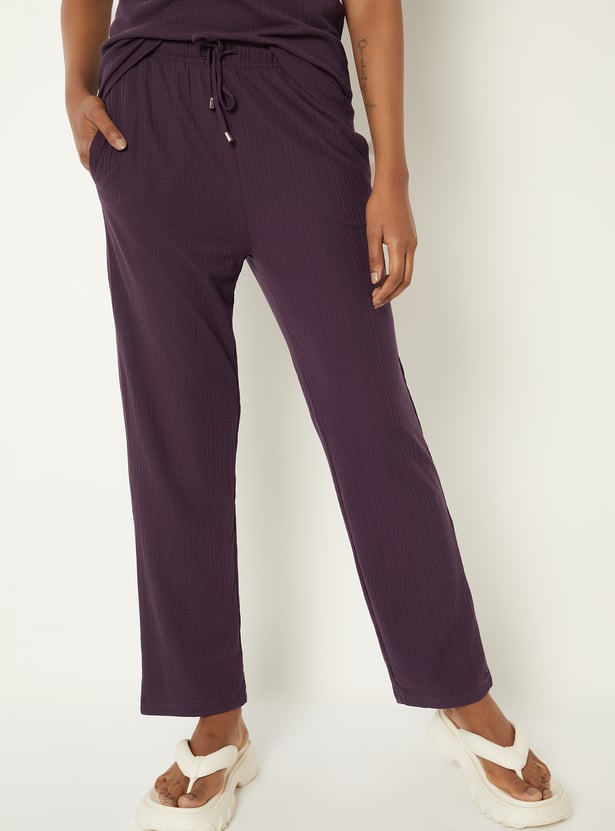 Women Textured PJ Set