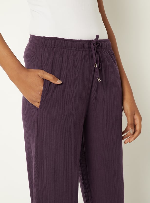 Women Textured PJ Set