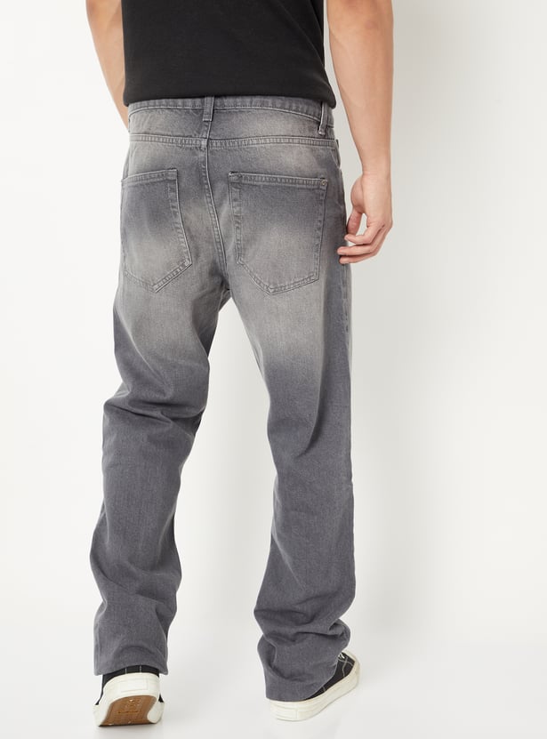Men Washed Straight Fit Jeans