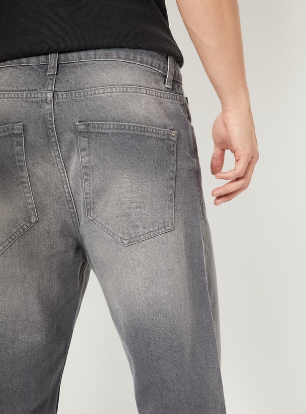 Men Washed Straight Fit Jeans