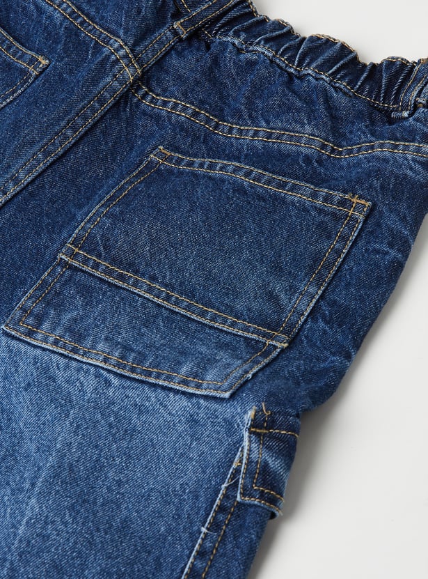 Boys Washed Loose Fit Cargo Jeans