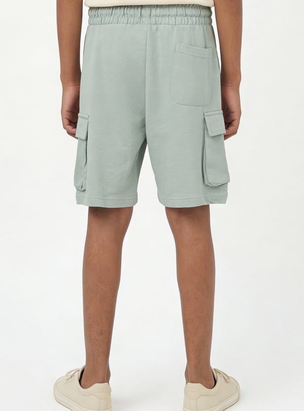 Boys Solid Cargo Shorts