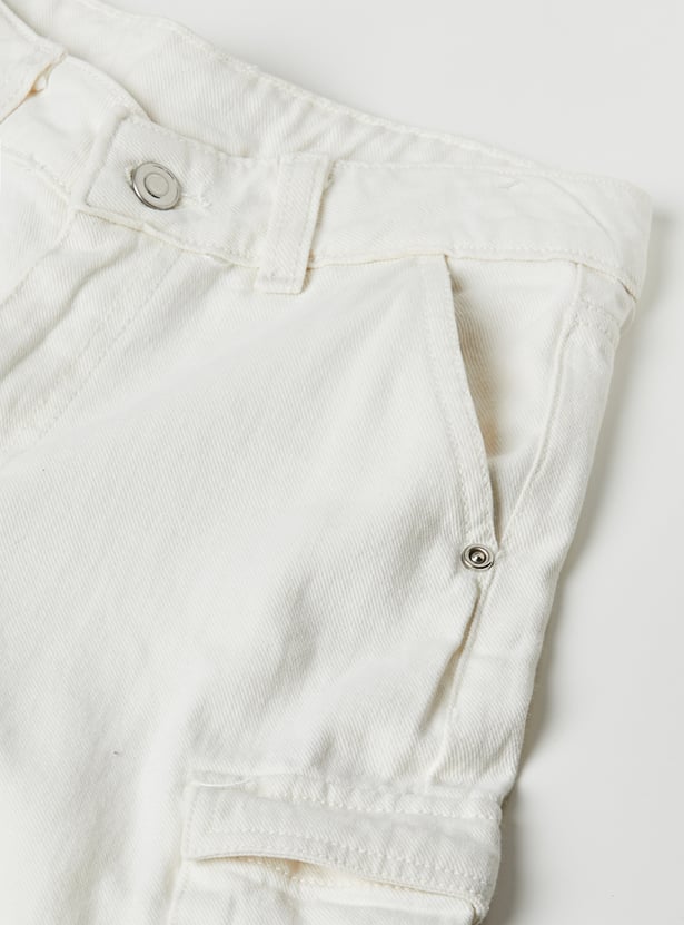 Boys Solid Cargo Jeans