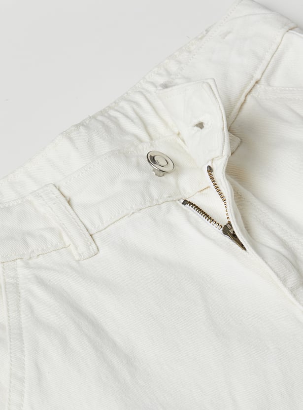 Boys Solid Cargo Jeans