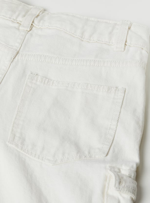 Boys Solid Cargo Jeans