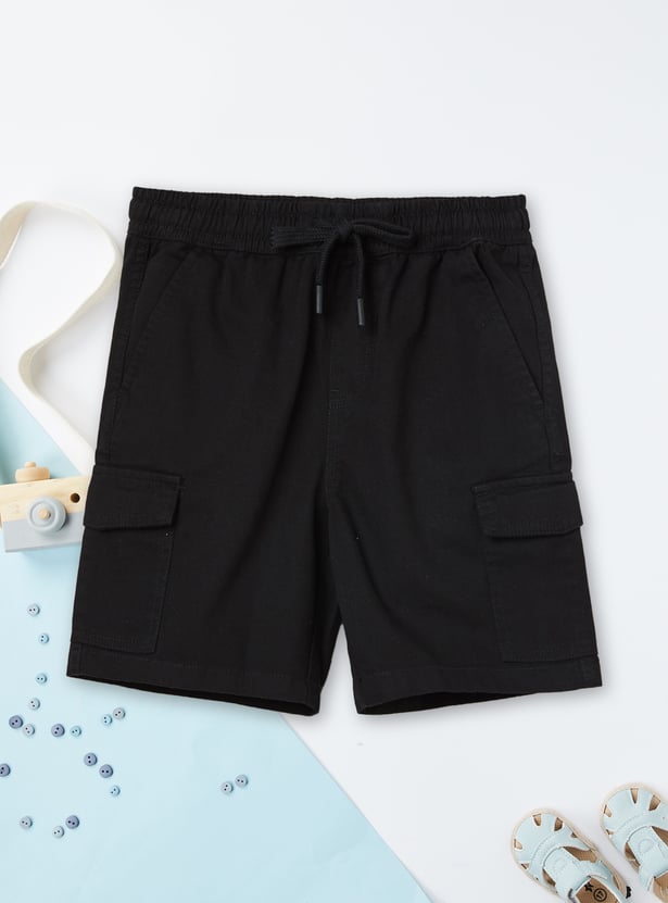 Boys Solid Cargo Shorts