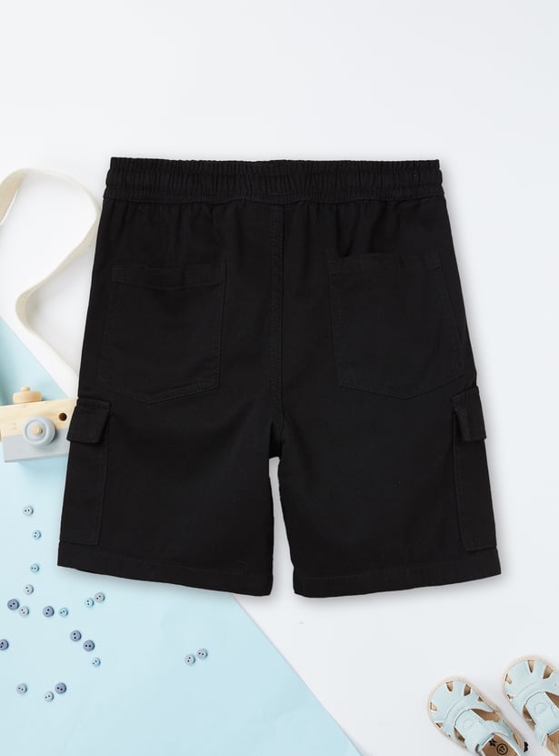 Boys Solid Cargo Shorts