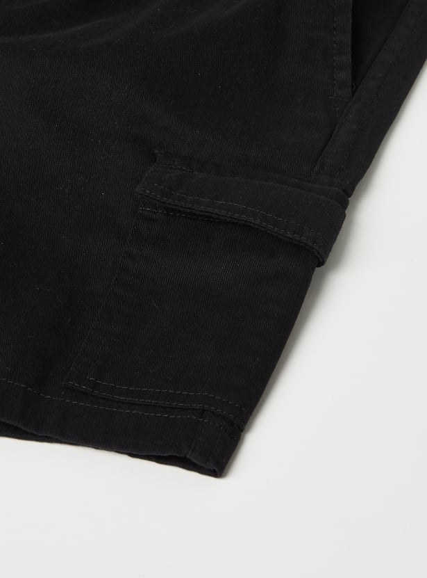 Boys Solid Cargo Shorts