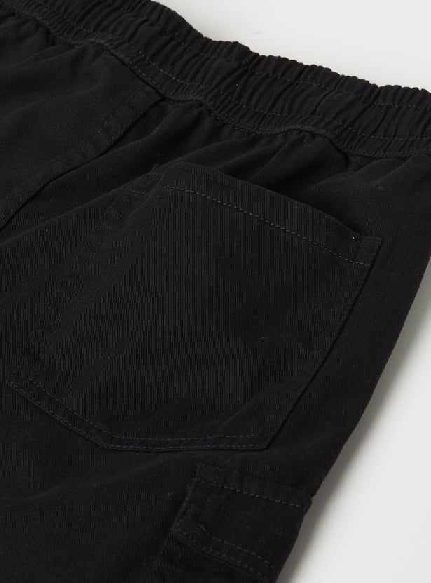 Boys Solid Cargo Shorts