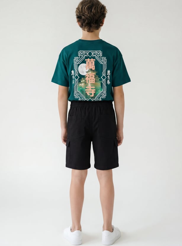 Boys Solid Cargo Shorts