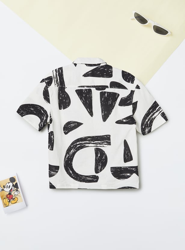 Boys Oversized Printed Shirt