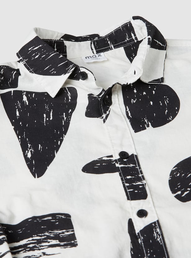 Boys Oversized Printed Shirt