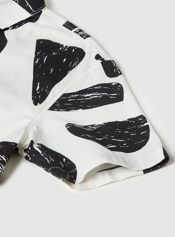 Boys Oversized Printed Shirt