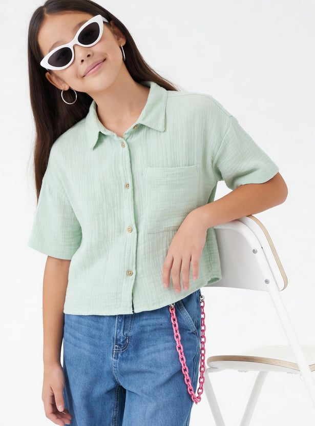 Girls Seersucker Shirt