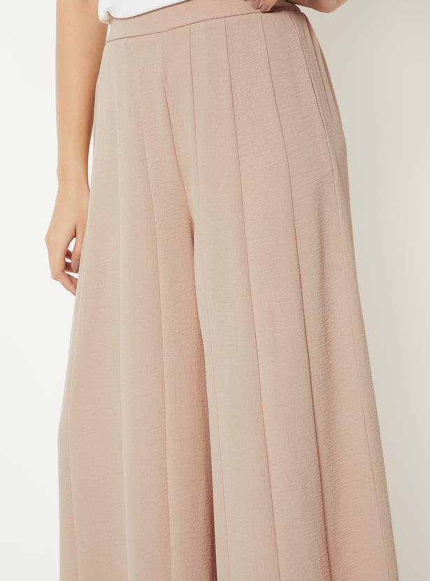 Women Panelled Flared Trousers