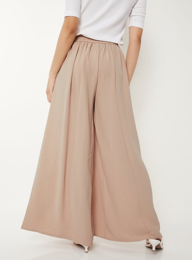 Women Panelled Flared Trousers