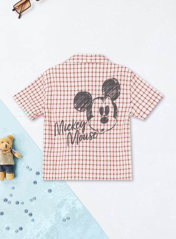 Boys Mickey Mouse Checked Shirt