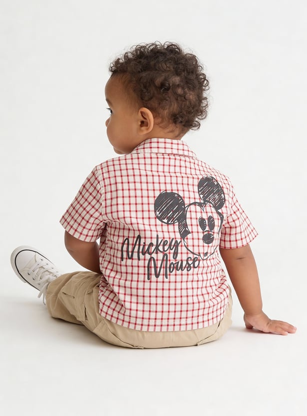 Boys Mickey Mouse Checked Shirt