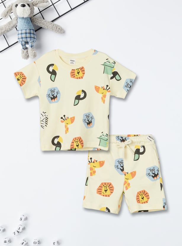 Boys Printed Shorts Set