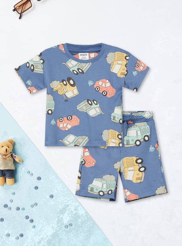 Boys Printed Shorts Set