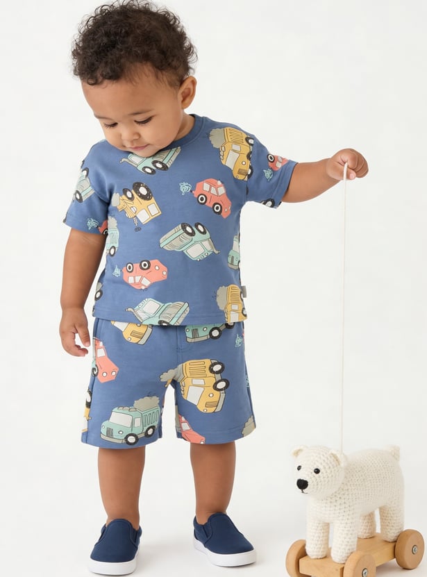Boys Printed Shorts Set