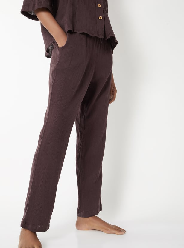 Women Textured PJ Set