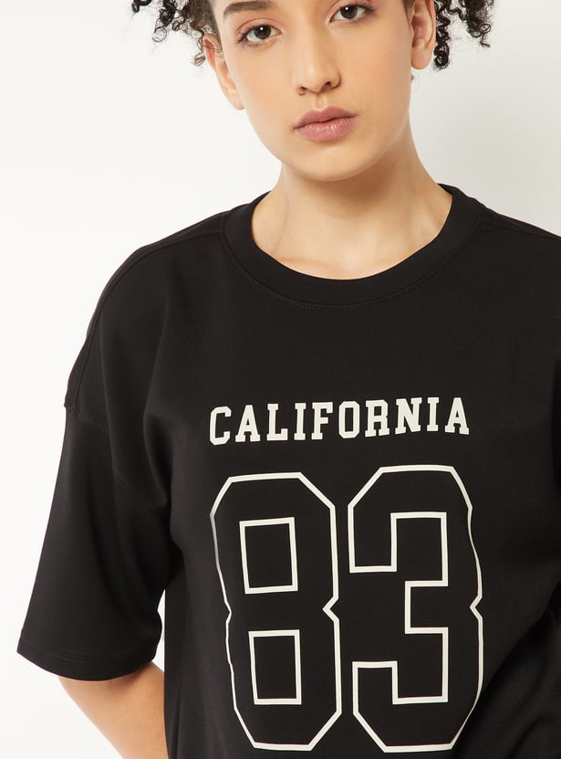 Women Printed Boxy Fit Sports T-shirt