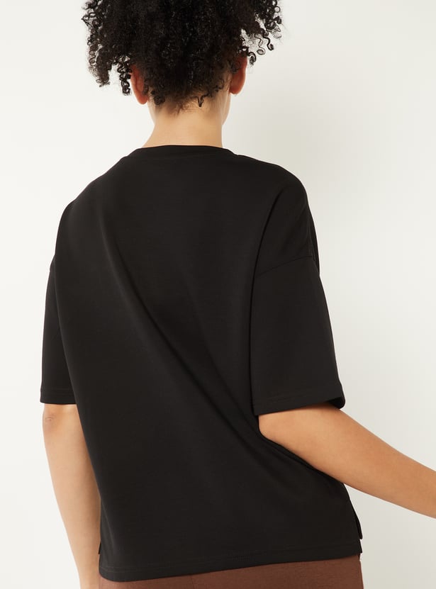 Women Printed Boxy Fit Sports T-shirt