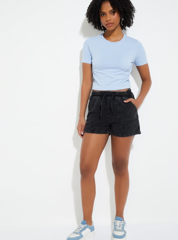 ALAYA F x URB_N Women Solid Crop Top