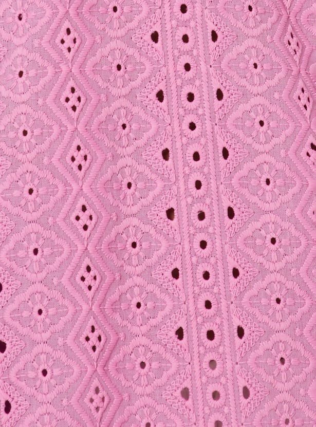 Women Schiffli Straight Kurta