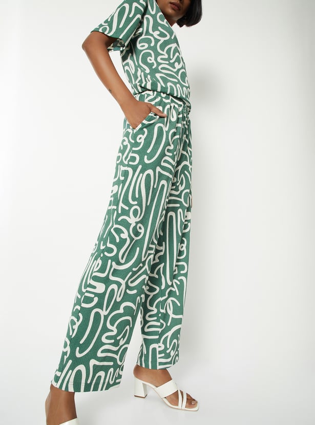 Women Printed Wide Leg Trousers